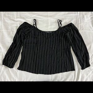 OBEY full sleeve off-the-shoulder top. Black. Size large. Lightly used.